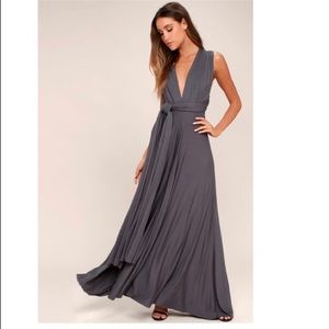 lulus Tricks of the Trade Grey Maxi Dress